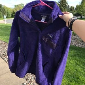 patagonia retool snap pullover fleece purple blue
